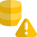 Error warning notification on a secure database network icon