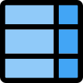 Right columb with rows table template layout icon