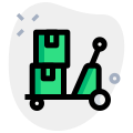 Industrial waggon boxes material handling vehicle layout icon