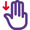 Multi touch with drag down position layout icon