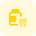 Pills bottle for dental health isolated on a white background icon