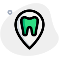 Location to the nearest dental clinic isolated on appointment icon