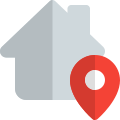 Home location with a pinpoint isolated on a white background icon