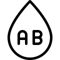 Universal blood type acceptor AB Rh layout icon