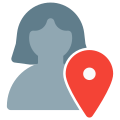 Online location of a user working globally icon