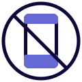 Restriction for using a smartphone in a flight icon