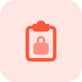 Notes on clipboard is been secured with padlock icon
