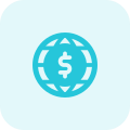 Worldwide money transfer service institution business trade icon