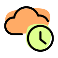 externer-Cloud-Speicher-Verzögerungs-Timer-isoliert-auf-einem-weißen-Hintergrund-Cloud-fresh-tal-revivo icon