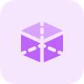 Geometrical shape of third dimension cube vertices icon