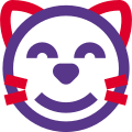 Eyes closed with cat smiling emoji for chat icon