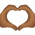 сердце-руки-средний-темный-тон-кожи-emoji icon