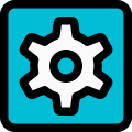 Setting cog wheel menu button isolated in while background icon