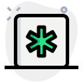 Asterisk button for computer keyboard layout function icon