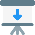 White board with downwards direction arrow layout icon