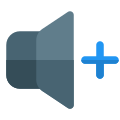 Increasing the volume of a music playback with the plus Logo icon