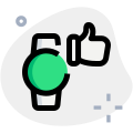Positive feedback with thumbs up logotype layout icon