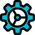 Cog wheel for application and computer management icon