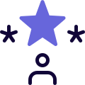 Star rated users for seo works isolated on a white background icon