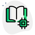 The book on a microprocessor isolated on a white background icon