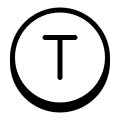 带圆圈的T icon