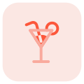Drinks offered by hotel service as a complementary option icon