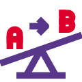 Forces transfer on lever from a to b icon