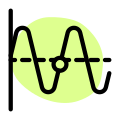 Harmonic wave curve with equal amplitudes layout icon