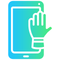 외부-스마트폰-RAISE-HANDS-가상-그라디언트-솔리드-켄디스-라스만 icon