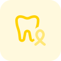 Maintaining a better oral hygiene with Ribbon logo isolated on a white background icon