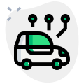 Connected car with multiple network system isolated on a white background icon