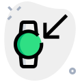 Digital smartwatch logotype with indication arrow layout icon