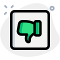 Disagree or dislike thumbs down symbol under square icon