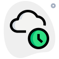 Cloud storage delay timer isolated on a white background icon