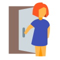 Woman Closing Door icon