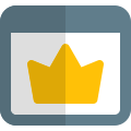 Premium website with crown logotype for subscription icon