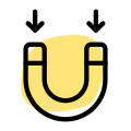 U shaped magnet with strong point poles icon