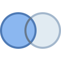 Mengendiagramm Schnittmenge & Differenzmenge links icon