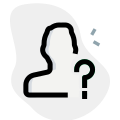 Question mark for user to solve problems icon