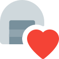 Favorite storage unit logotype with heart shape icon