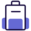 Backpack for a airport luggage and other person accessories icon