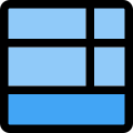 Bottom grid layout multiple section tile bar icon