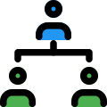 Organization lead and team leader structure diagram icon