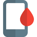 Smartphone to view the result of a blood test isolated on a white background icon