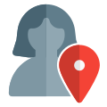 Online location of a user working globally icon