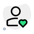 Favorite classic user profile picture with heart logotype icon