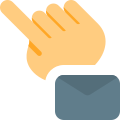 email-externe-avec-doigt-écran tactile-isolé-sur-fond-blanc-touch-color-tal-revivo icon