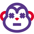Monkey in neutral stage with eyes closed icon