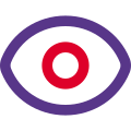 Unhide with eye symbol for layering application control icon