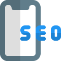 Seo on smartphone isolated on a white background icon